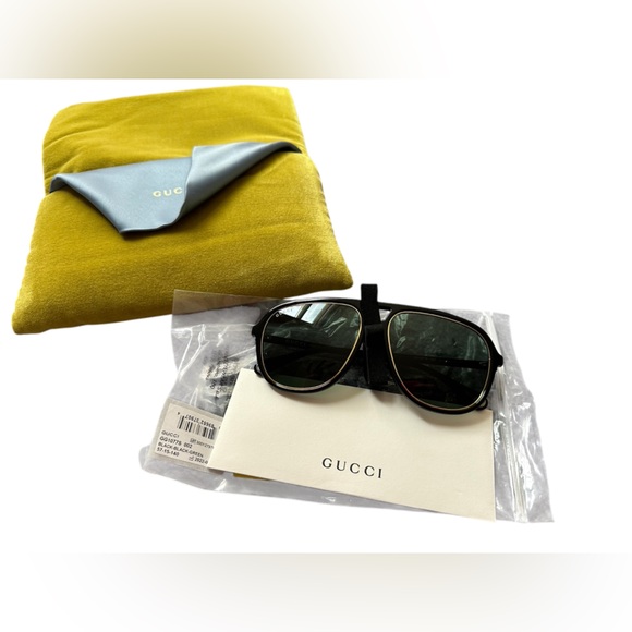 NWT GUCCI 🐅 pilot aviator navigator chain sunglasses GG1077S 002 vintage style - Picture 8 of 11